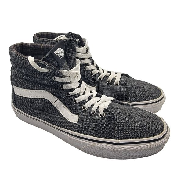 VANS Sk8 Hi Mens Tweed Black True White Sneaker Shoes High